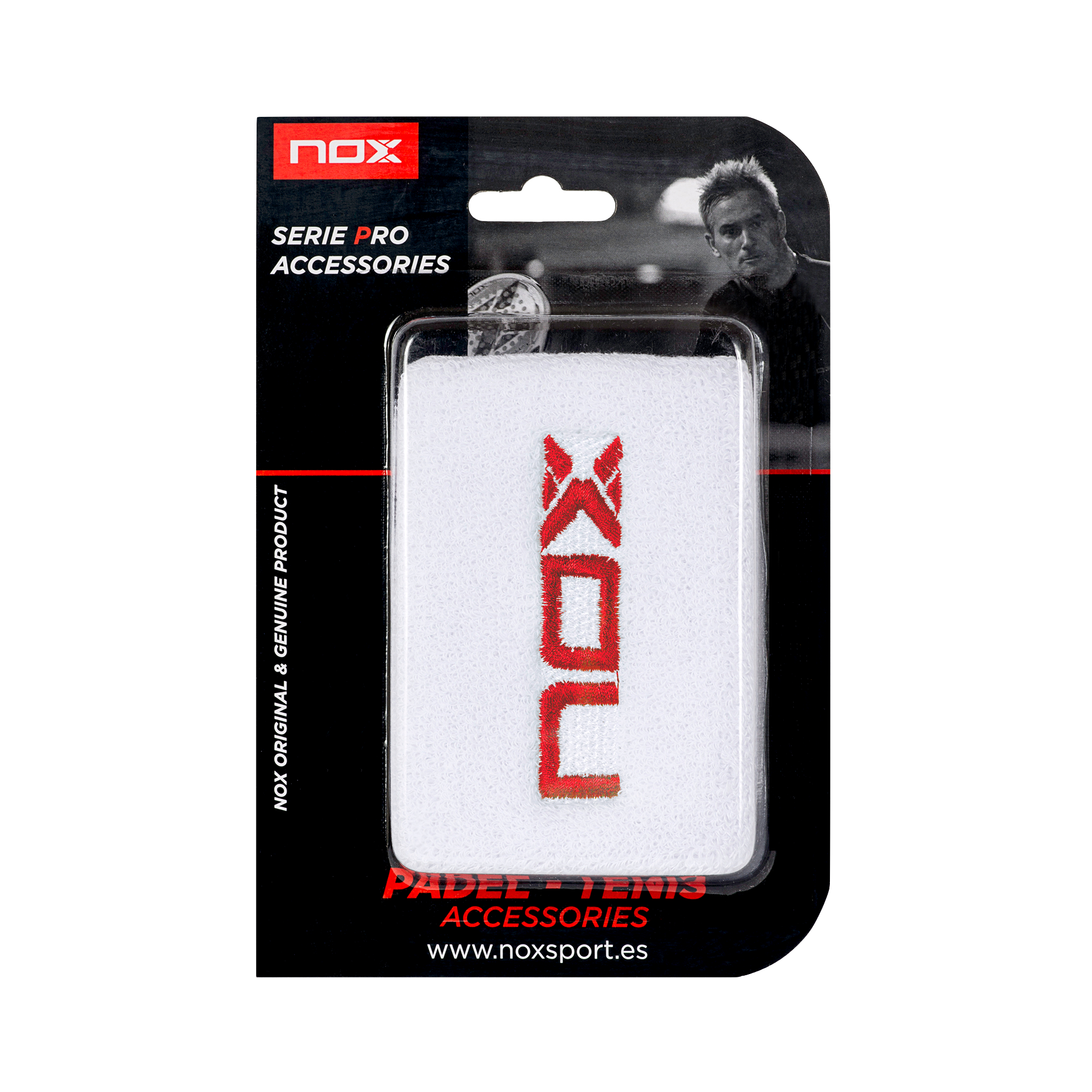 NOX Schweißband weiß/rot 2 Stück
