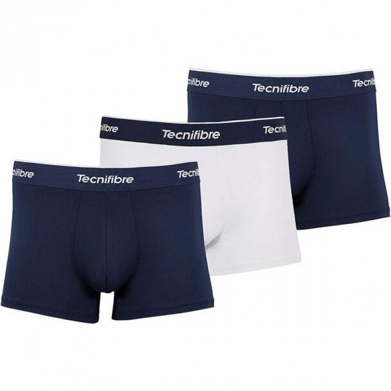 Tecnifibre Boxershorts Weiß Marine 3 Stück