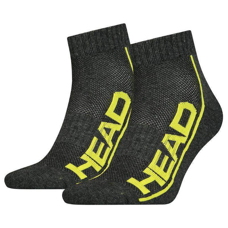 Head Performance Quarter Socken Grau Limette 2 Paar