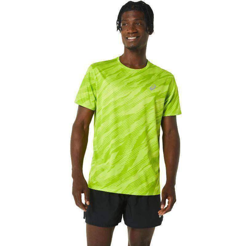 Asics Core T-Shirt mit Allover-Druck in Limette