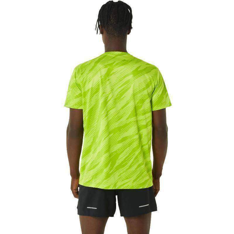 Asics Core T-Shirt mit Allover-Druck in Limette