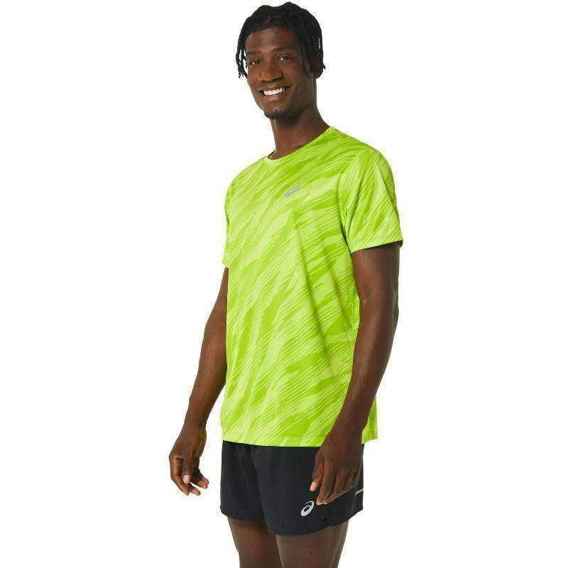 Asics Core T-Shirt mit Allover-Druck in Limette