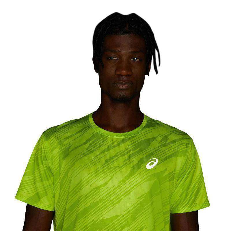 Asics Core T-Shirt mit Allover-Druck in Limette