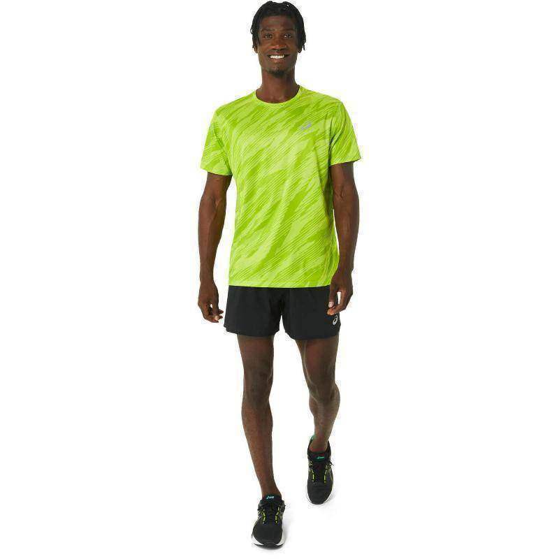 Asics Core T-Shirt mit Allover-Druck in Limette