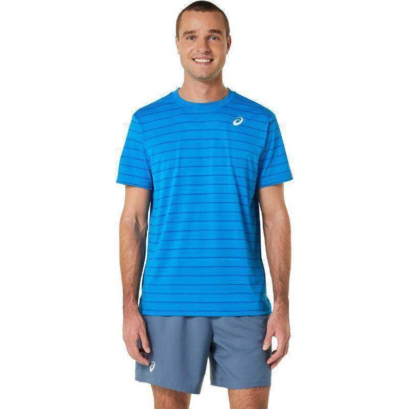 Asics Court Stripes SS T-Shirt Blau