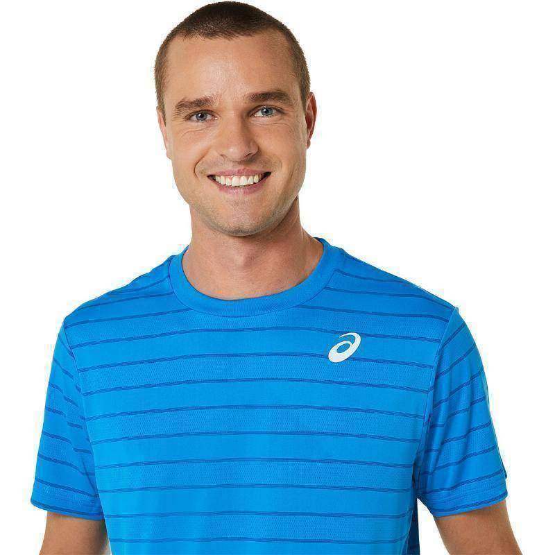 Asics Court Stripes SS T-Shirt Blau