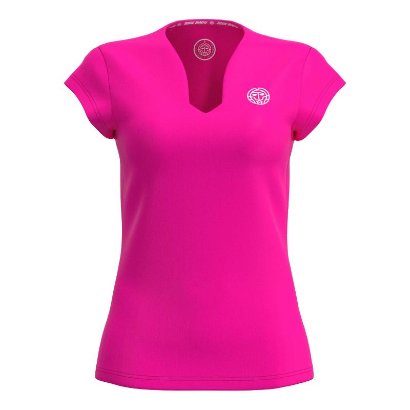 Bidi Badu Crew V-Ausschnitt T-Shirt Rosa Damen