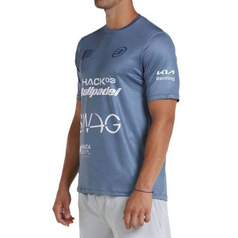 Bullpadel T-Shirt Paquito Navarro WPT Blick Blaue Schatten Junior