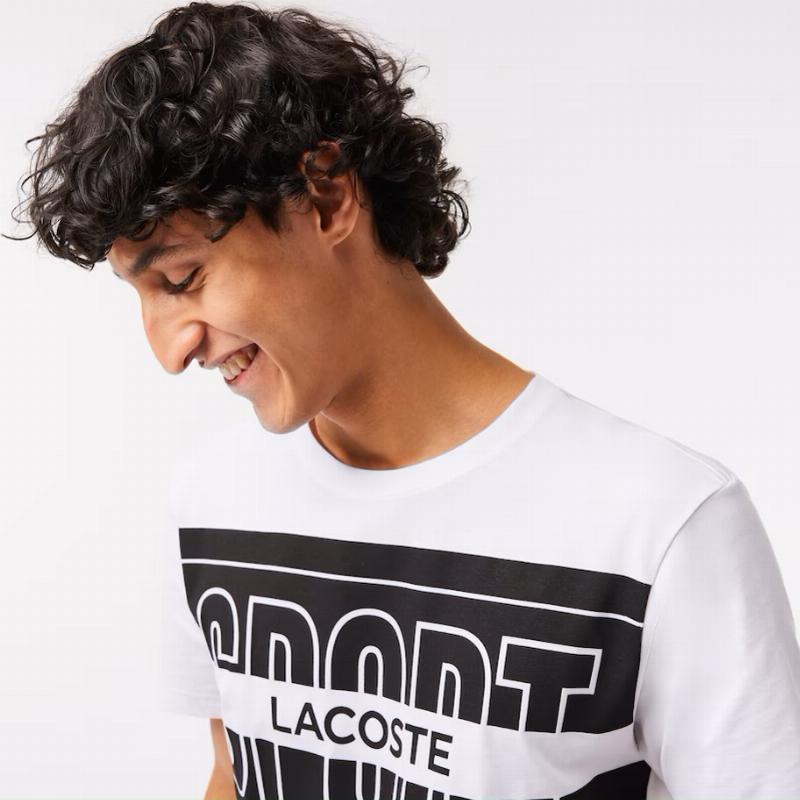 Lacoste Sport Logo T-Shirt weiß schwarz