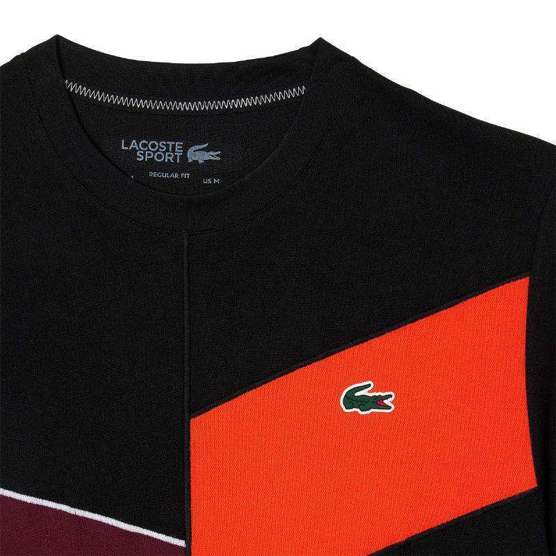 Lacoste Sport Regular Fit T-Shirt ohne Nähte Schwarz Orange