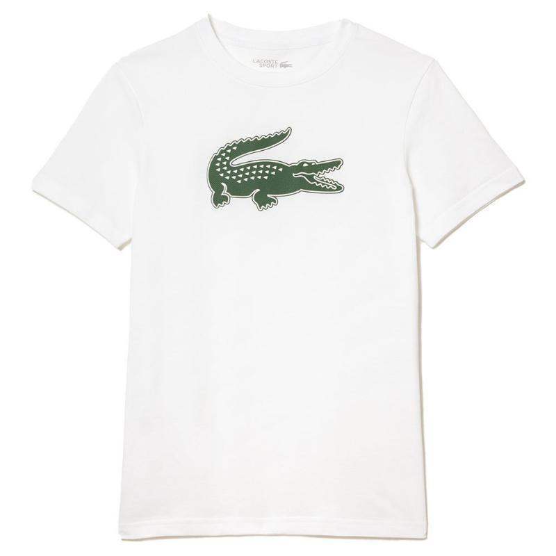 Lacoste Sport Atmungsaktives T-Shirt Weiß Grün