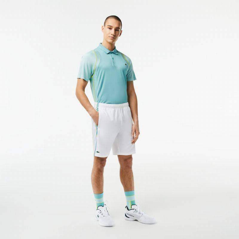 Lacoste Kurze Hose aus recyceltem Polyester Weiß Grün