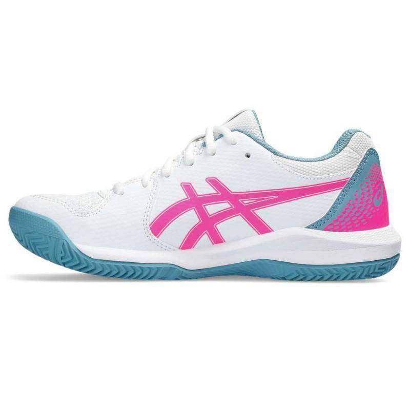 Asics Gel Dedicate 8 Padel Damenschuhe Weiß Rosa Neon