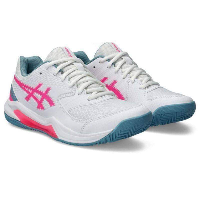 Asics Gel Dedicate 8 Padel Damenschuhe Weiß Rosa Neon