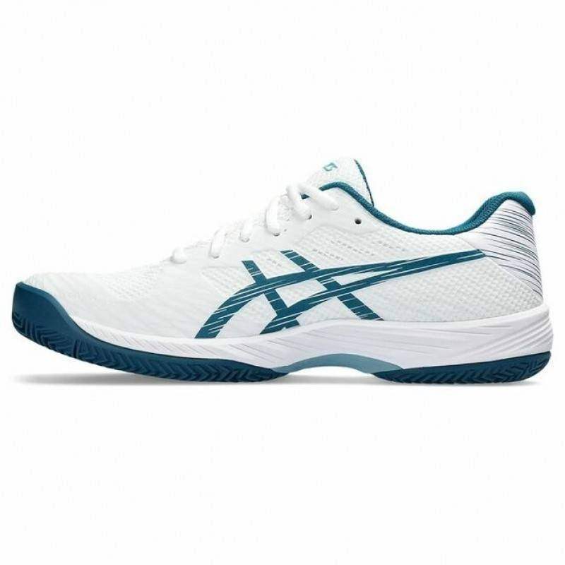 Asics Gel Game 9 Clay Tennisschuhe Weiß Grün Blau