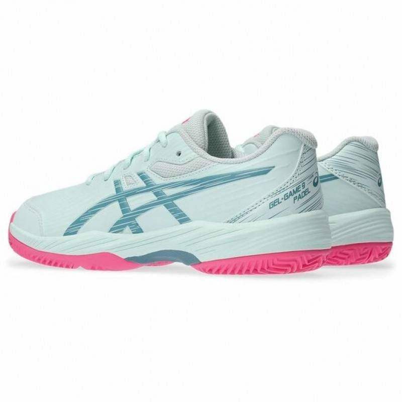 Asics Gel Game Padel 9 Junior Sportschuhe Minze Grau Blau