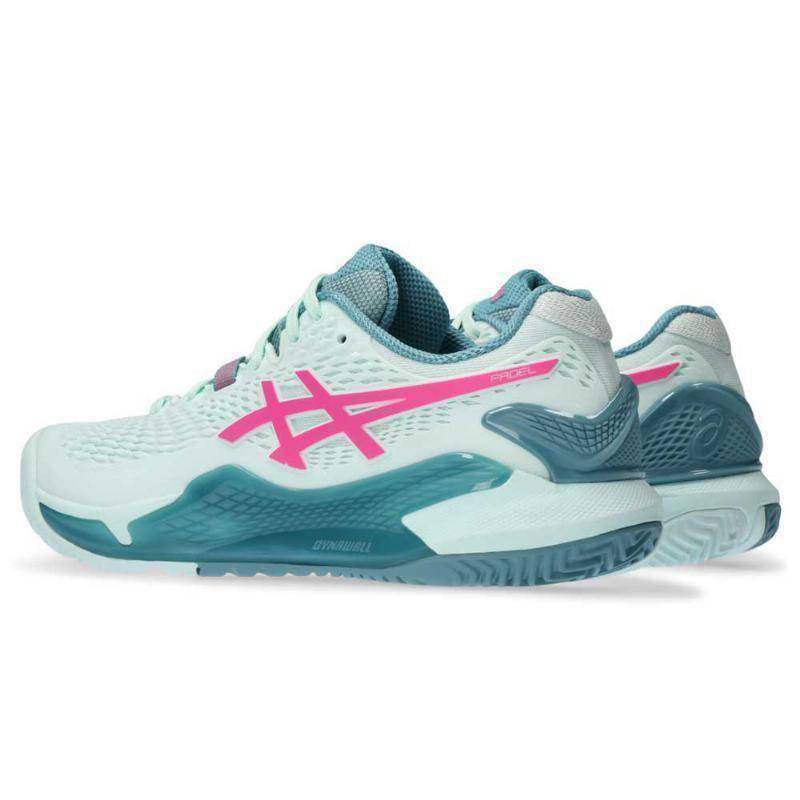 Asics Gel Resolution 9 Clay Damen Tennisschuhe in Minze Rosa Neonfarben