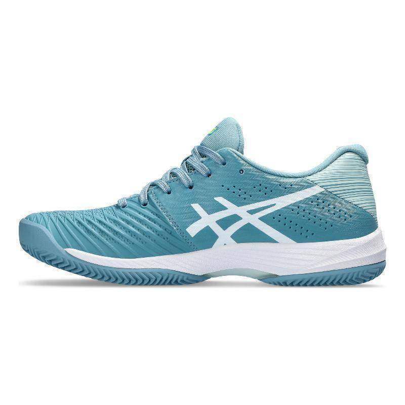 Asics Solution Swift FF Clay Damen Tennisschuhe Grau Blau Weiß