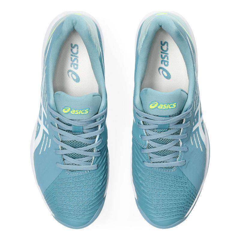 Asics Solution Swift FF Clay Damen Tennisschuhe Grau Blau Weiß