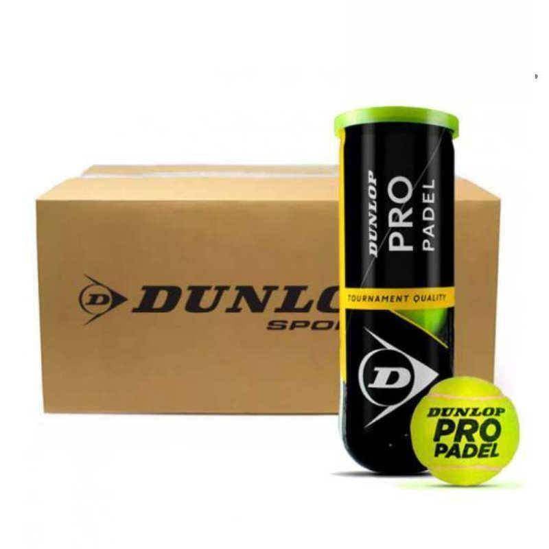 Kiste mit 72 Padelbällen - 24 Dosen à 3 Stück - Dunlop Pro Padel