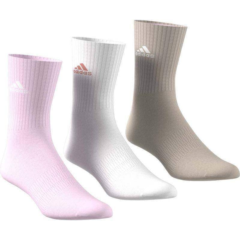 Adidas Cushioned Klassik Socken Weiß Rosa Beige 3 Paar