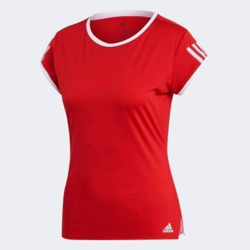 Adidas Club 3-Streifen Damen T-Shirt Rot