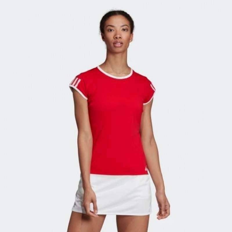 Adidas Club 3-Streifen Damen T-Shirt Rot