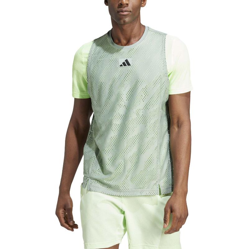 Adidas Mesh Pro T-Shirt Grün Silber