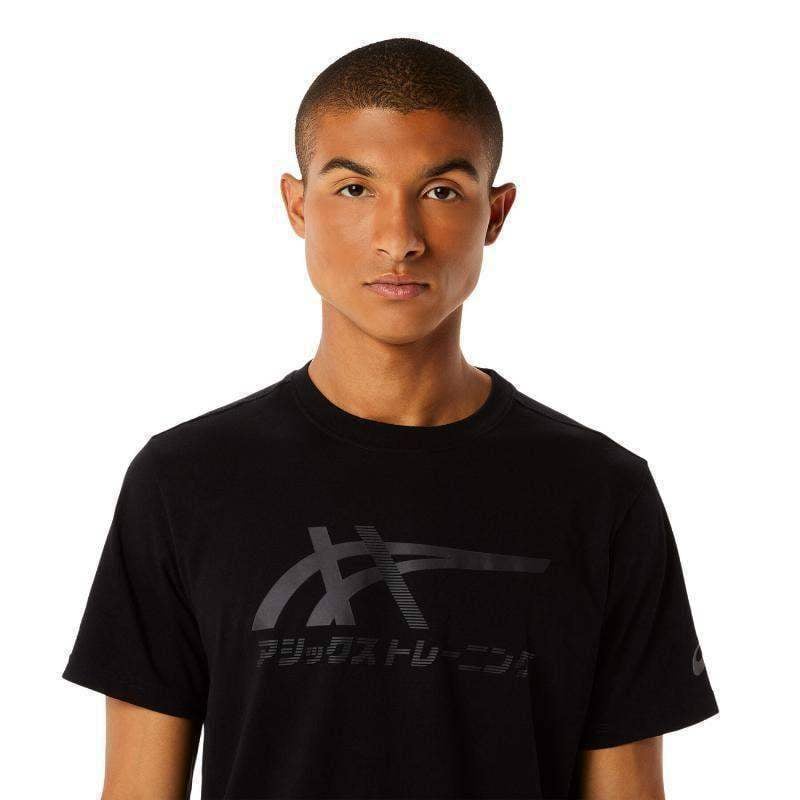 Asics Tiger Performance Baumwollshirt Schwarz Grau Graphit