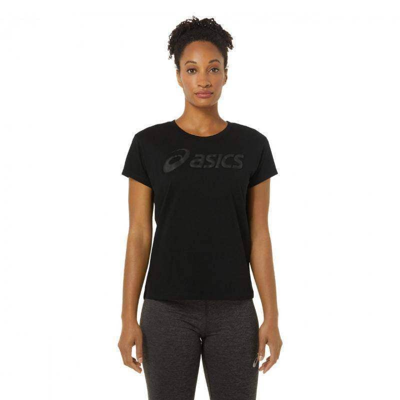 Asics Big Logo Tee Damen T-Shirt Schwarz