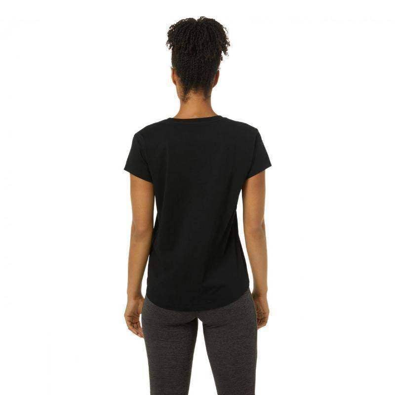 Asics Big Logo Tee Damen T-Shirt Schwarz