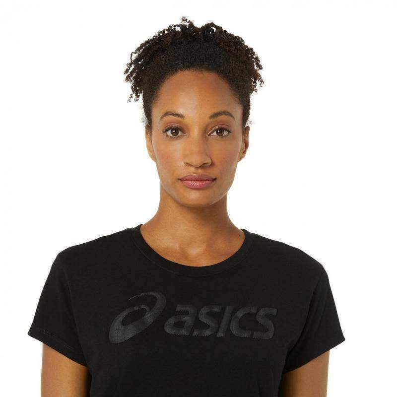 Asics Big Logo Tee Damen T-Shirt Schwarz