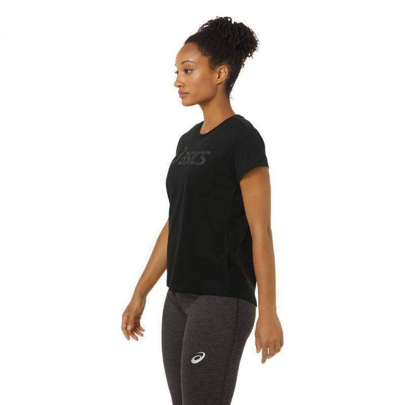 Asics Big Logo Tee Damen T-Shirt Schwarz