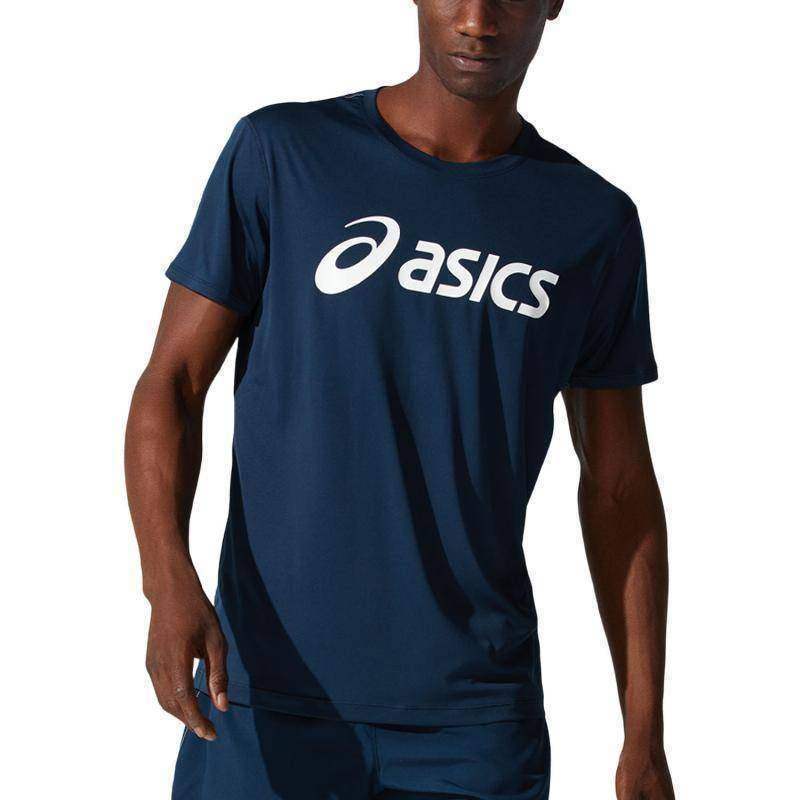 Asics Core Top Logo Marine-Weiß T-Shirt