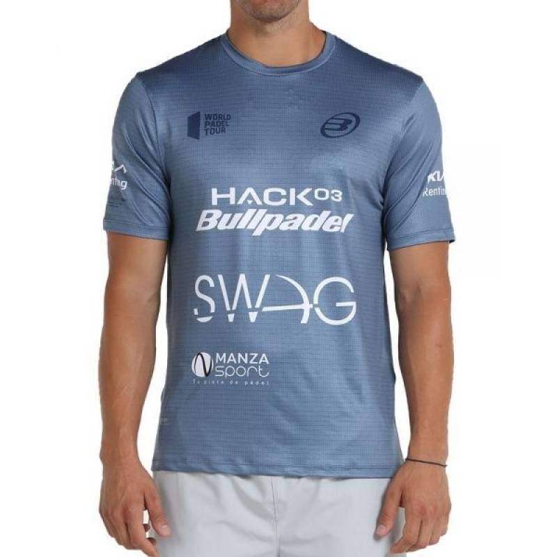 Bullpadel T-Shirt Paquito Navarro WPT Blick Blaue Schatten Junior