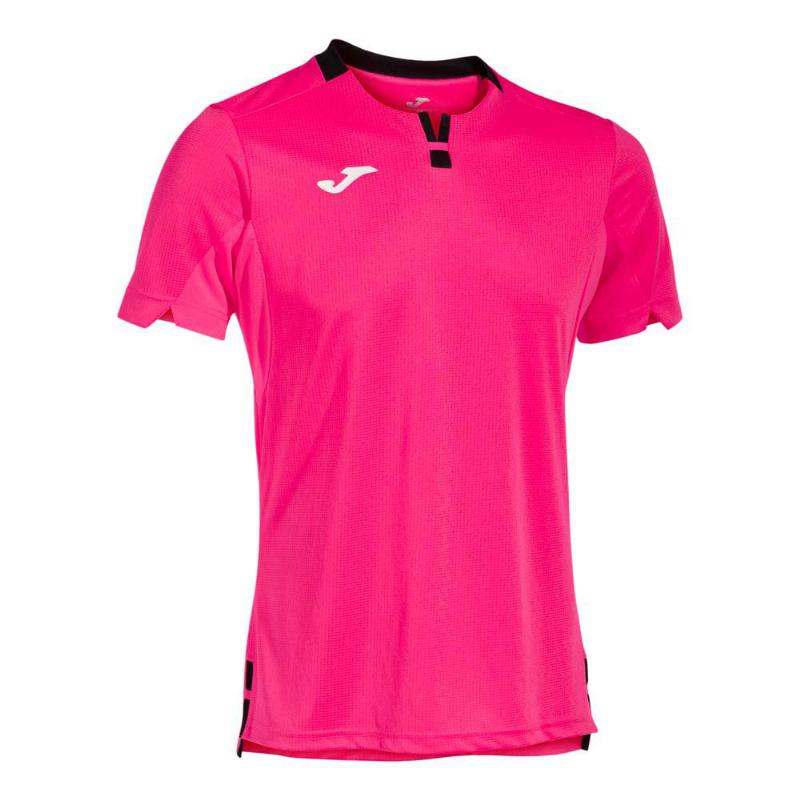Joma Ranking Fluoreszierend Rosa Schwarzes T-Shirt