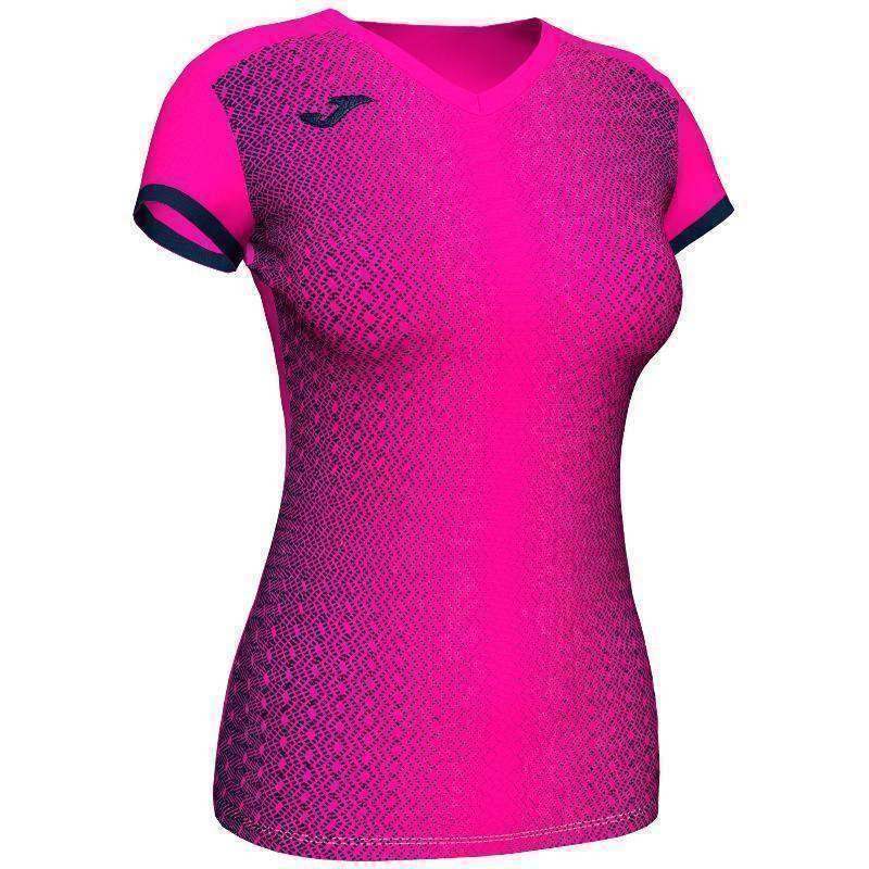 Joma Supernova T-Shirt in Neonrosa und Marineblau für Damen