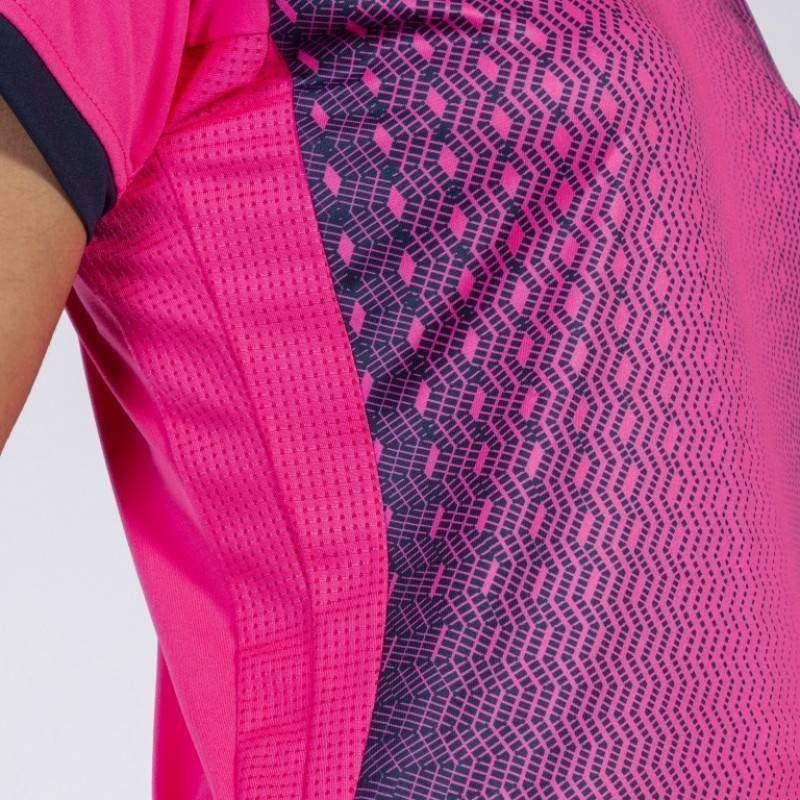 Joma Supernova T-Shirt in Neonrosa und Marineblau für Damen