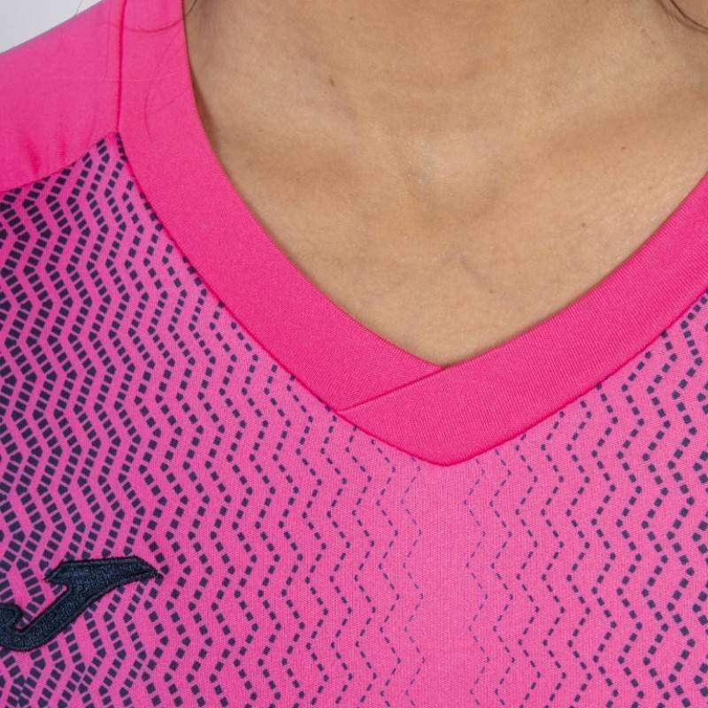 Joma Supernova T-Shirt in Neonrosa und Marineblau für Damen