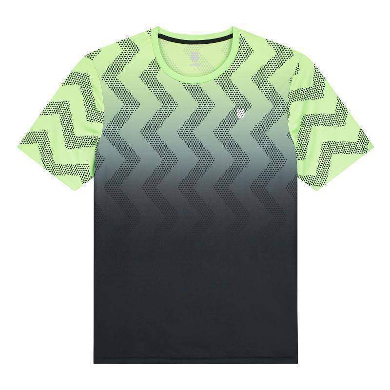 Kswiss Hypercourt Print Crew T-Shirt in Neon Grün Weich