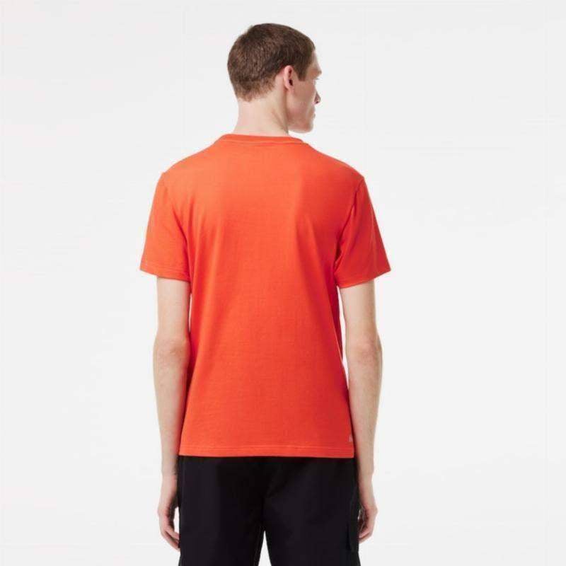 Lacoste Sport T-Shirt aus ökologischer Baumwolle in Orange