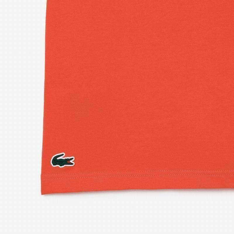 Lacoste Sport T-Shirt aus ökologischer Baumwolle in Orange