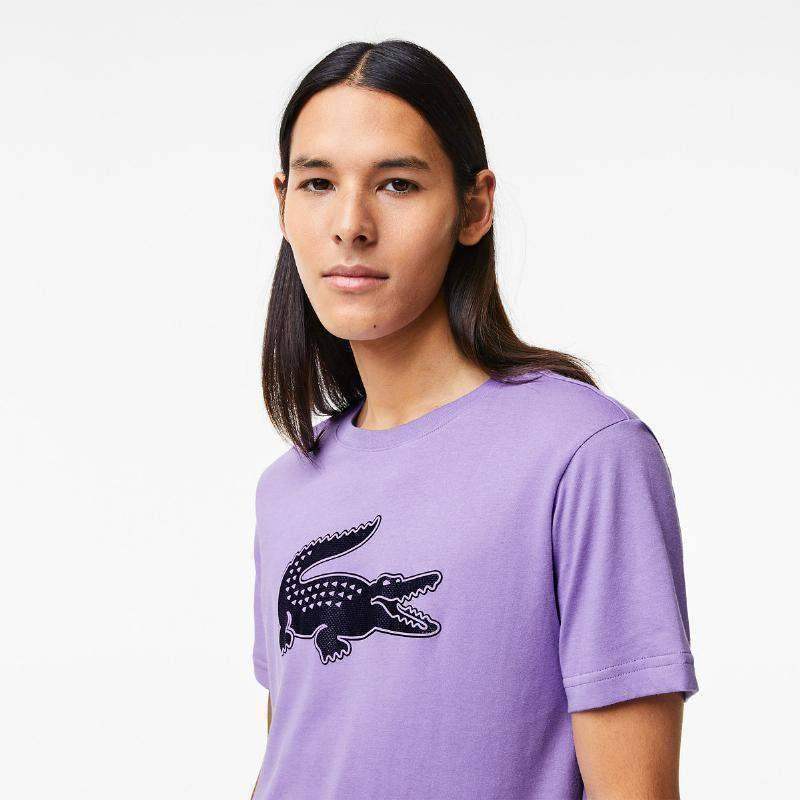 Lacoste Sport Atmungsaktives T-Shirt Lila Schwarz