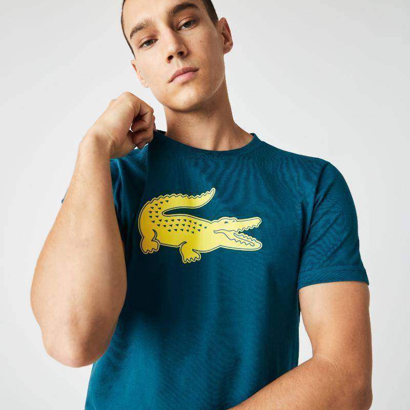 Lacoste Sport Atmungsaktives T-Shirt Grün Gelb