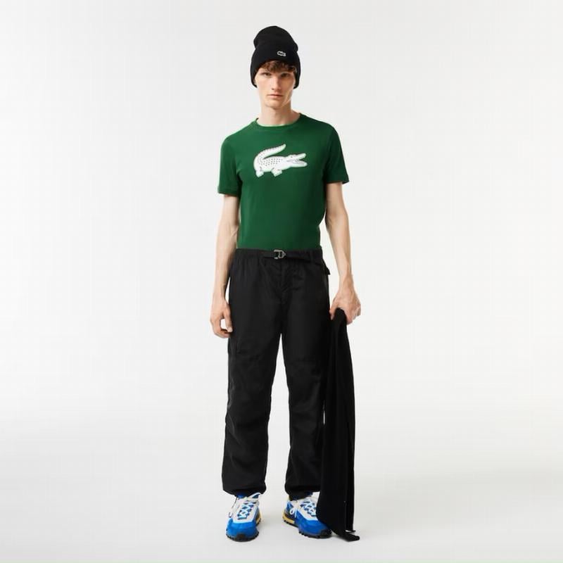 Lacoste Sport Atmungsaktives T-Shirt Grün Weiß