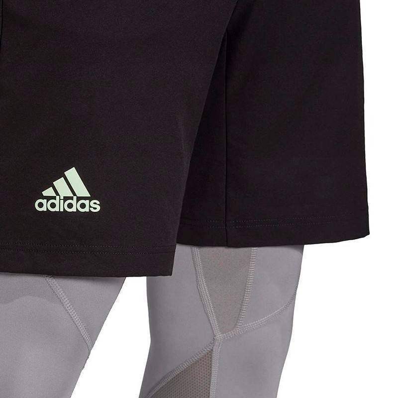 Leggings mit Shorts Adidas Q4 Three F17 Schwarz Grau