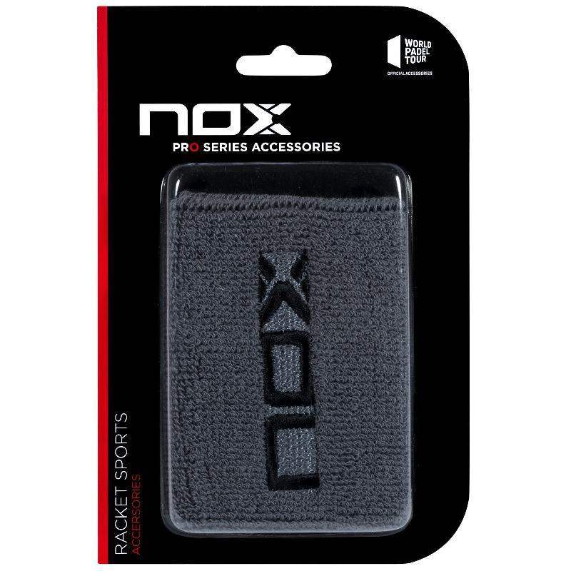 Nox Handgelenkbänder Grau Logo Schwarz 2 Stück