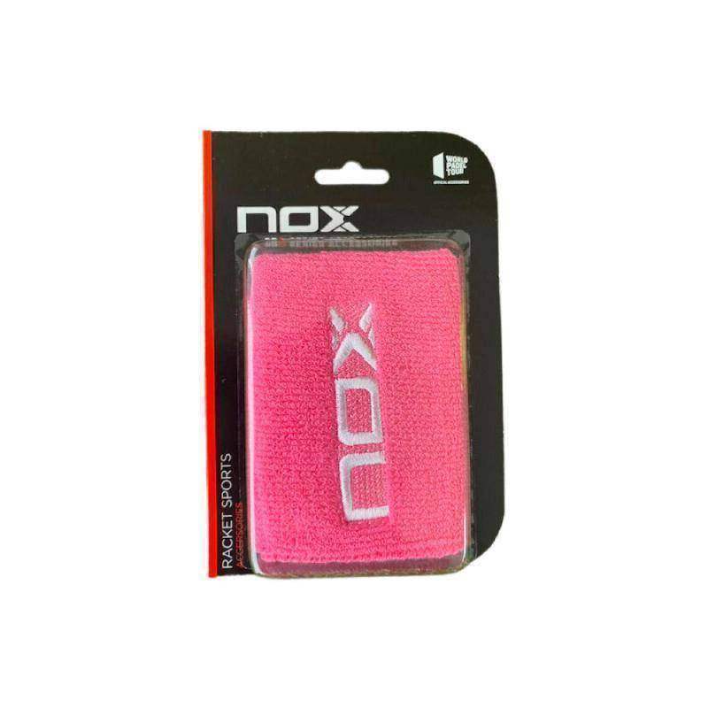 Nox Handgelenkbänder Rosa mit weißem Logo 2 Stück