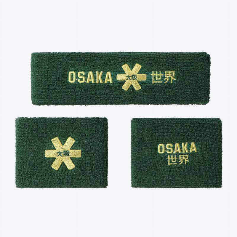 Osaka Handgelenkbänder Set 2. Grün Gelb 2 Stück