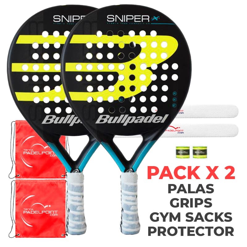 Pack Padel-Schläger Bullpadel Sniper Gelb X2